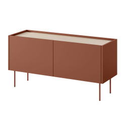 Szafka RTV Desin 120cm Meble Bogart ceramic red/dąb nagano
