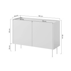 Komoda Desin 120cm z 2 szufladami Meble Bogart ceramic red/dąb Komoda Desin 120cm z 2 szufladami Meble Bogart ceramic red/dąb