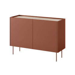 Komoda Desin 120cm z 2 szufladami Meble Bogart ceramic red/dąb