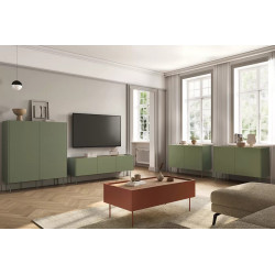 Komoda Desin 120cm z 2 szufladami Meble Bogart oliwka/dąb nagano