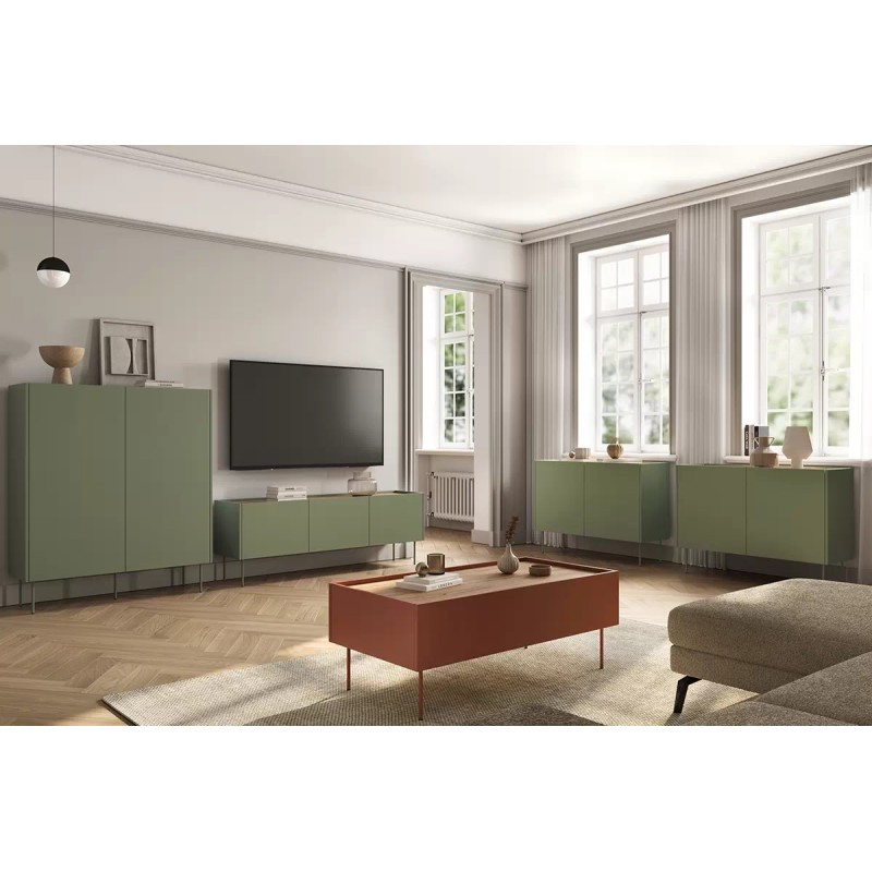 Komoda Desin 120cm z 2 szufladami Meble Bogart oliwka/dąb nagano