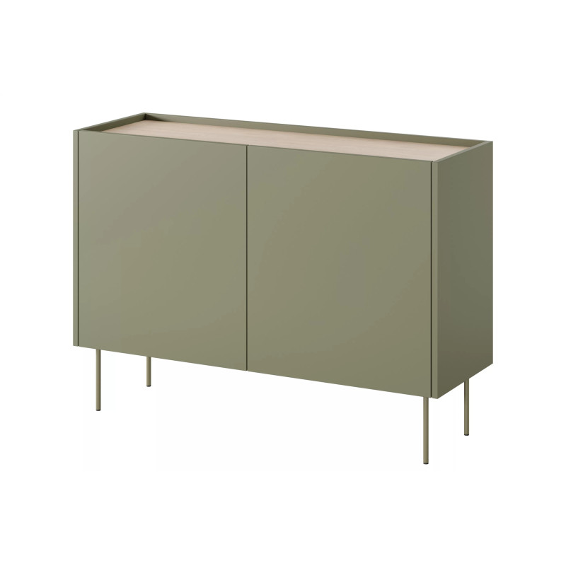 Komoda Desin 120cm z 2 szufladami Meble Bogart oliwka/dąb nagano