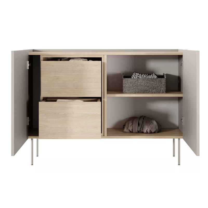 Komoda Desin 120cm z 2 szufladami Meble Bogart kaszmir/dąb