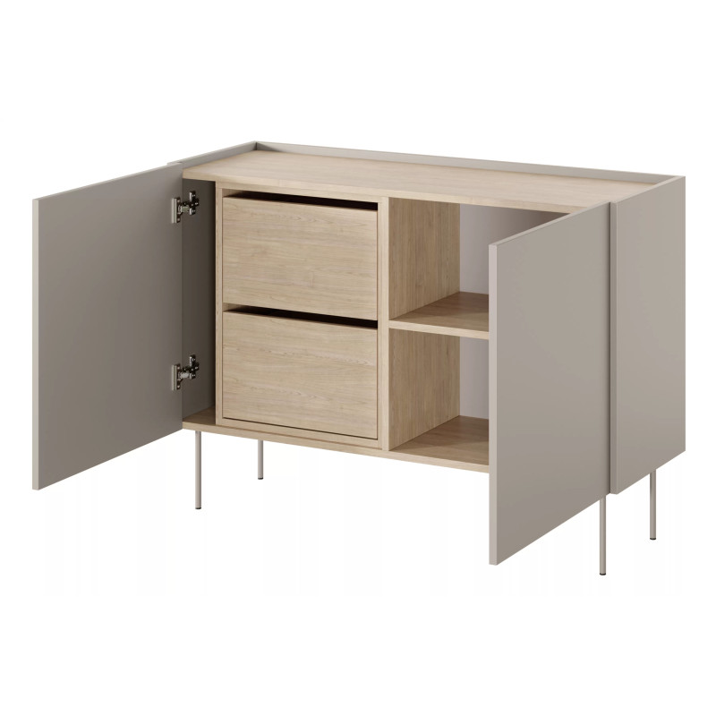 Komoda Desin 120cm z 2 szufladami Meble Bogart kaszmir/dąb