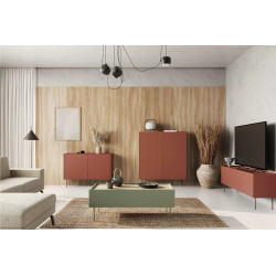 Komoda Desin 120cm Meble Bogart ceramic red/dąb nagano Komoda Desin 120cm Meble Bogart ceramic red/dąb nagano