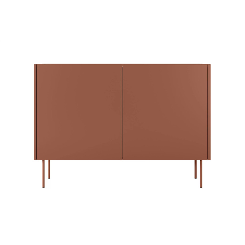 Komoda Desin 120cm Meble Bogart ceramic red/dąb nagano