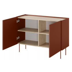 Komoda Desin 120cm Meble Bogart ceramic red/dąb nagano Komoda Desin 120cm Meble Bogart ceramic red/dąb nagano