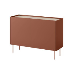 Komoda Desin 120cm Meble Bogart ceramic red/dąb nagano