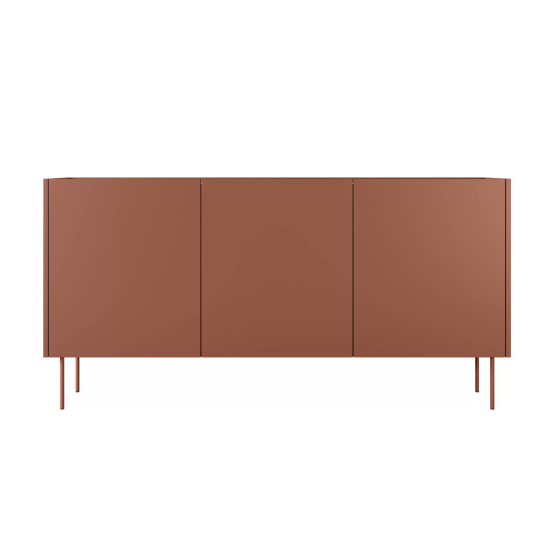 Komoda Desin 170cm Meble Bogart ceramic red/dąb nagano