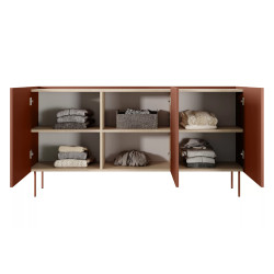 Komoda Desin 170cm Meble Bogart ceramic red/dąb nagano Komoda Desin 170cm Meble Bogart ceramic red/dąb nagano