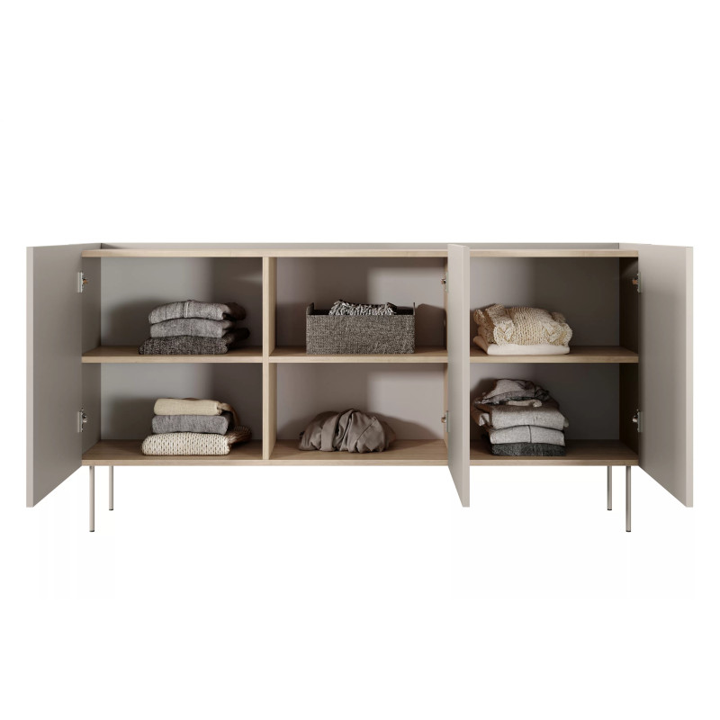 Komoda Desin 170cm Meble Bogart kaszmir/dąb nagano