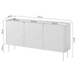 Komoda Desin 170cm z 2 szufladami Meble Bogart oliwka/dąb nagano