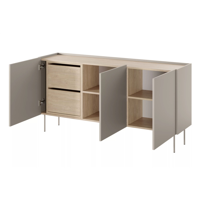 Komoda Desin 170cm z 2 szufladami Meble Bogart kaszmir/dąb