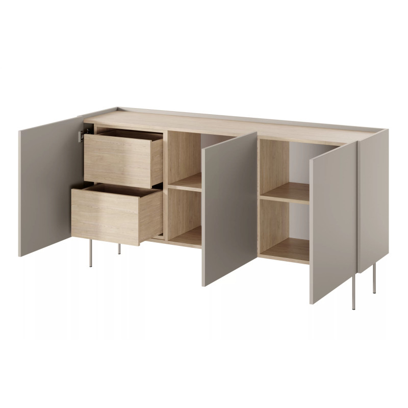 Komoda Desin 170cm z 2 szufladami Meble Bogart kaszmir/dąb