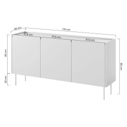 Komoda Desin 170cm z 4 szufladami Meble Bogart oliwka/dąb nagano