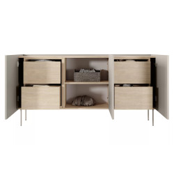 Komoda Desin 170cm z 4 szufladami Meble Bogart kaszmir/dąb Komoda Desin 170cm z 4 szufladami Meble Bogart kaszmir/dąb