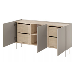 Komoda Desin 170cm z 4 szufladami Meble Bogart kaszmir/dąb Komoda Desin 170cm z 4 szufladami Meble Bogart kaszmir/dąb