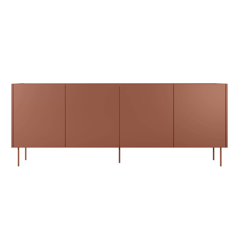 Komoda Desin 220cm Meble Bogart ceramic red/dąb nagano