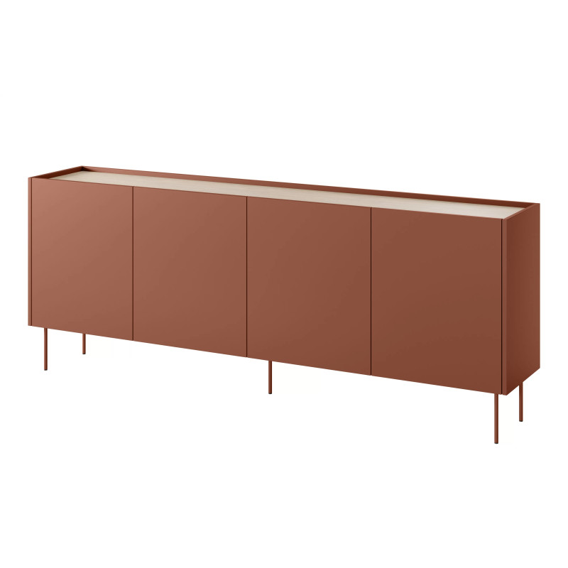 Komoda Desin 220cm Meble Bogart ceramic red/dąb nagano Komoda Desin 220cm Meble Bogart ceramic red/dąb nagano