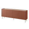 Komoda Desin 220cm Meble Bogart ceramic red/dąb nagano
