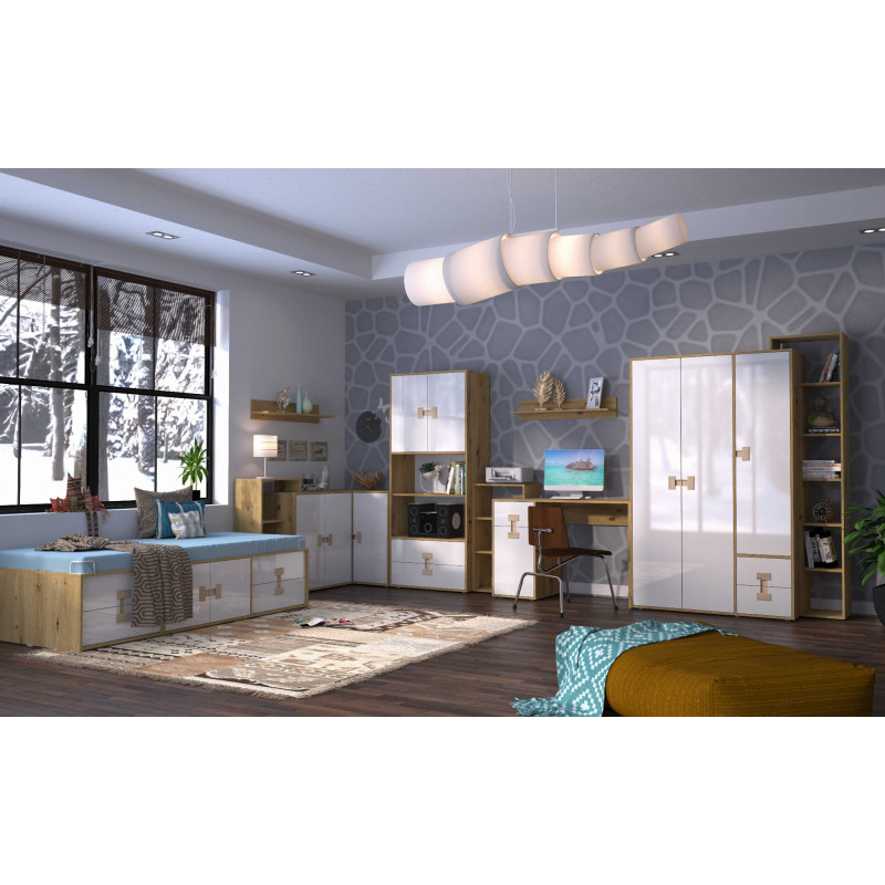 Wysokie łóżko 90x200 z kolekcji Index Meble Domel