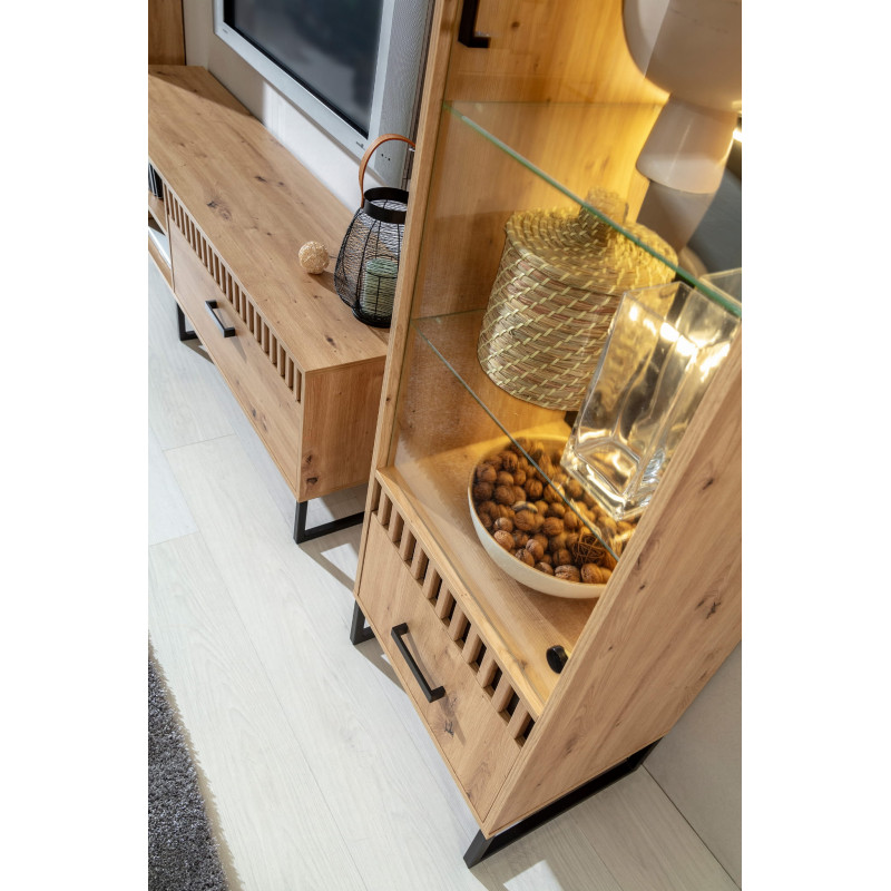 Szafa 80 z kolekcji Lamelix Meble Domel dąb artisan/czarny