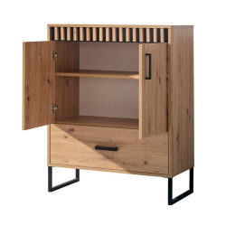 Komoda 80 z kolekcji Lamelix Meble Domel dąb artisan/czarny Komoda 80 z kolekcji Lamelix Meble Domel dąb artisan/czarny