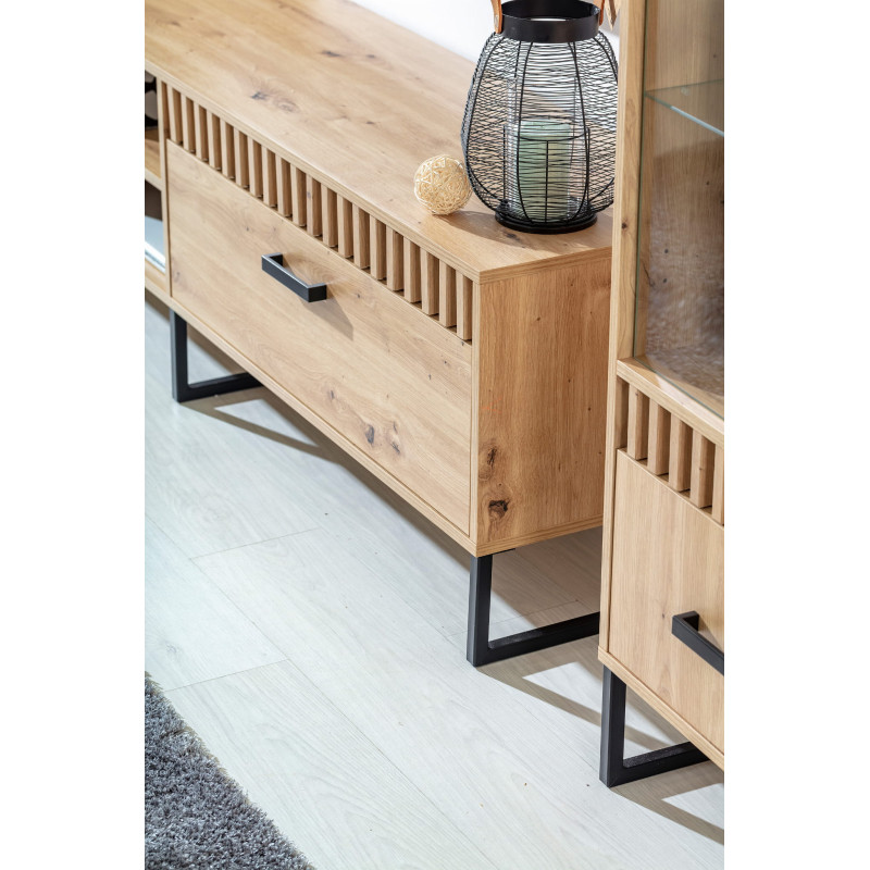 Szafa 80 z kolekcji Lamelix Meble Domel dąb artisan/czarny