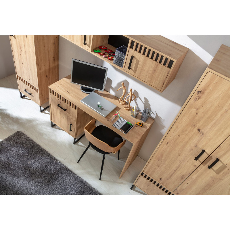 Szafa 80 z kolekcji Lamelix Meble Domel dąb artisan/czarny