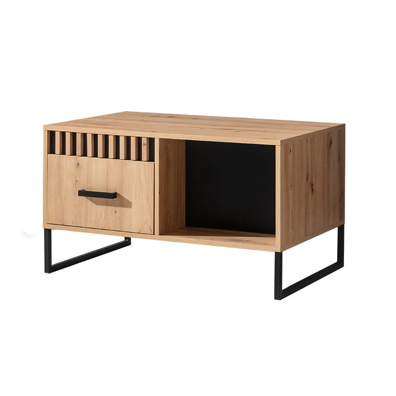 Ława 90x60 z kolekcji Lamelix Meble Domel dąb artisan/czarny