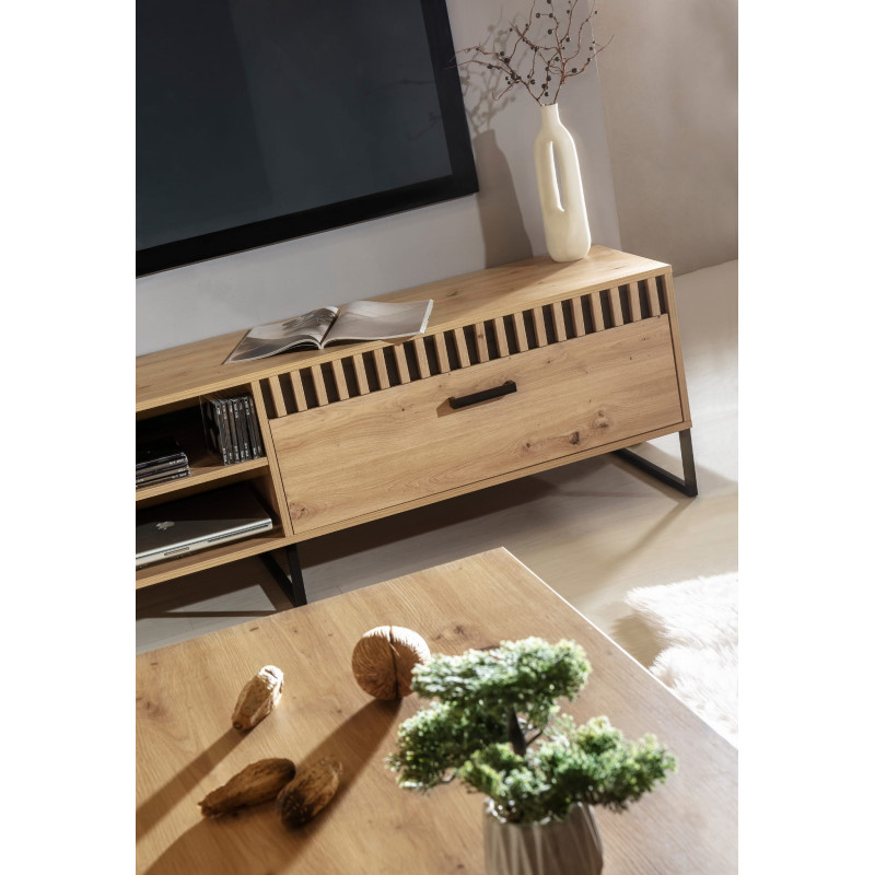 Szafa 80 z kolekcji Lamelix Meble Domel dąb artisan/czarny