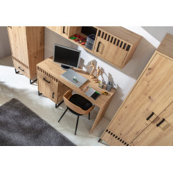 Szafa 80 z kolekcji Lamelix Meble Domel dąb artisan/czarny