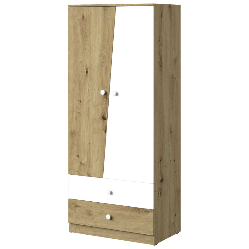 Szafa 80 z kolekcji Nero Meble Domel dąb artisan + biały Szafa 80 z kolekcji Nero Meble Domel dąb artisan + biały