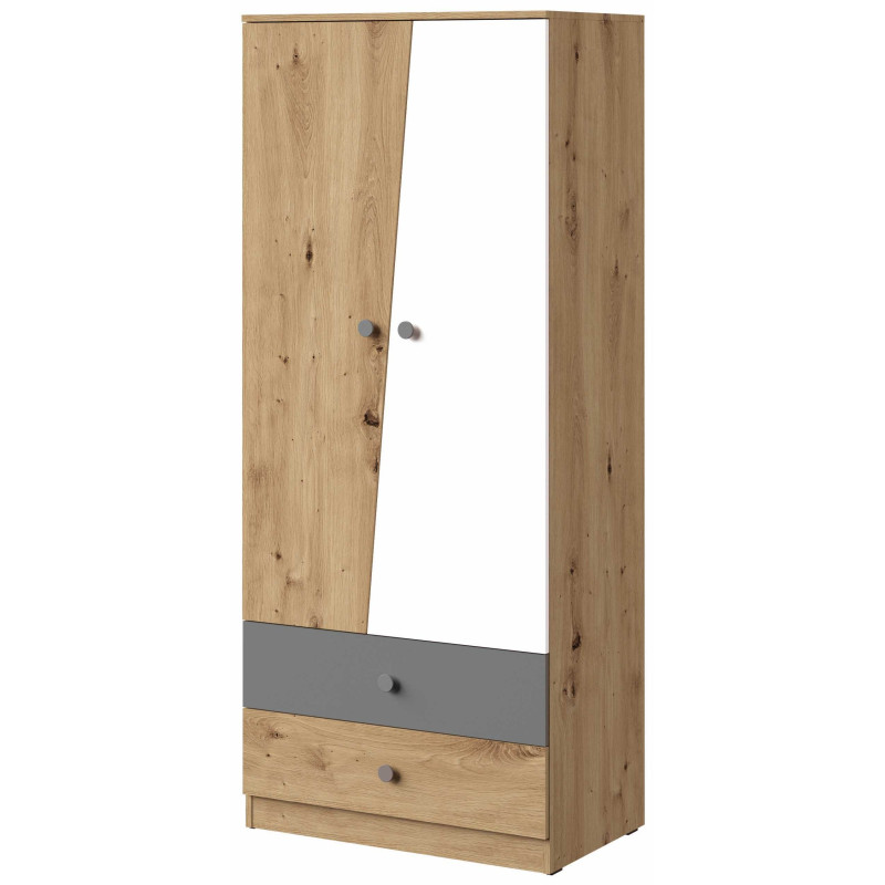 Szafa 80 z kolekcji Nero Meble Domel dąb artisan + szary Szafa 80 z kolekcji Nero Meble Domel dąb artisan + szary