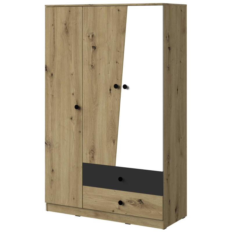 Szafa 120 z kolekcji Nero Meble Domel dąb artisan + czarny Szafa 120 z kolekcji Nero Meble Domel dąb artisan + czarny