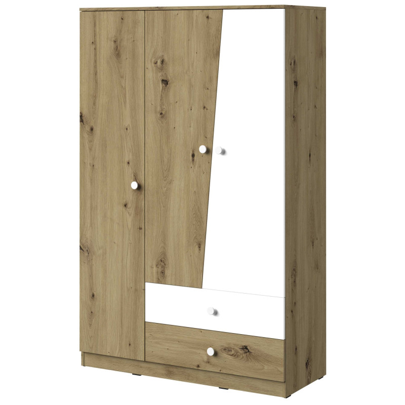 Szafa 120 z kolekcji Nero Meble Domel dąb artisan + biały Szafa 120 z kolekcji Nero Meble Domel dąb artisan + biały