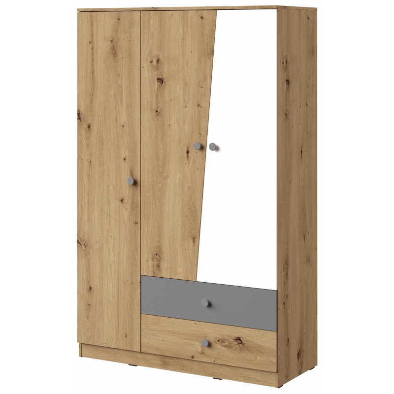 Szafa 120 z kolekcji Nero Meble Domel dąb artisan + szary Szafa 120 z kolekcji Nero Meble Domel dąb artisan + szary