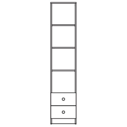 Wąski regał z kolekcji Nero Meble Domel dąb artisan + czarny Wąski regał z kolekcji Nero Meble Domel dąb artisan + czarny