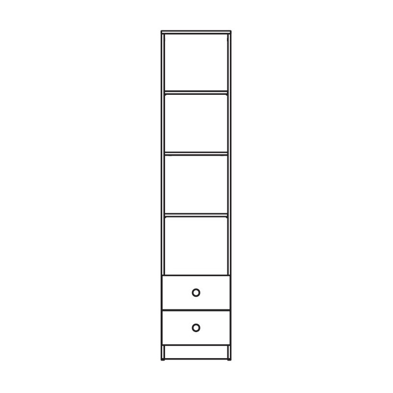 Wąski regał z kolekcji Nero Meble Domel dąb artisan + czarny