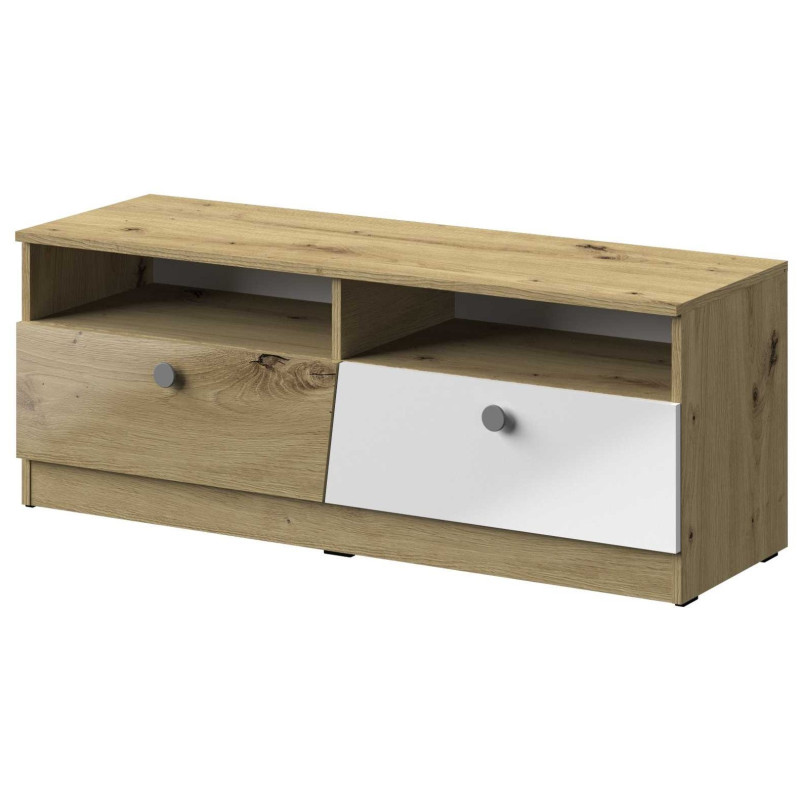 Szafka RTV z kolekcji Nero Meble Domel dąb artisan + szary