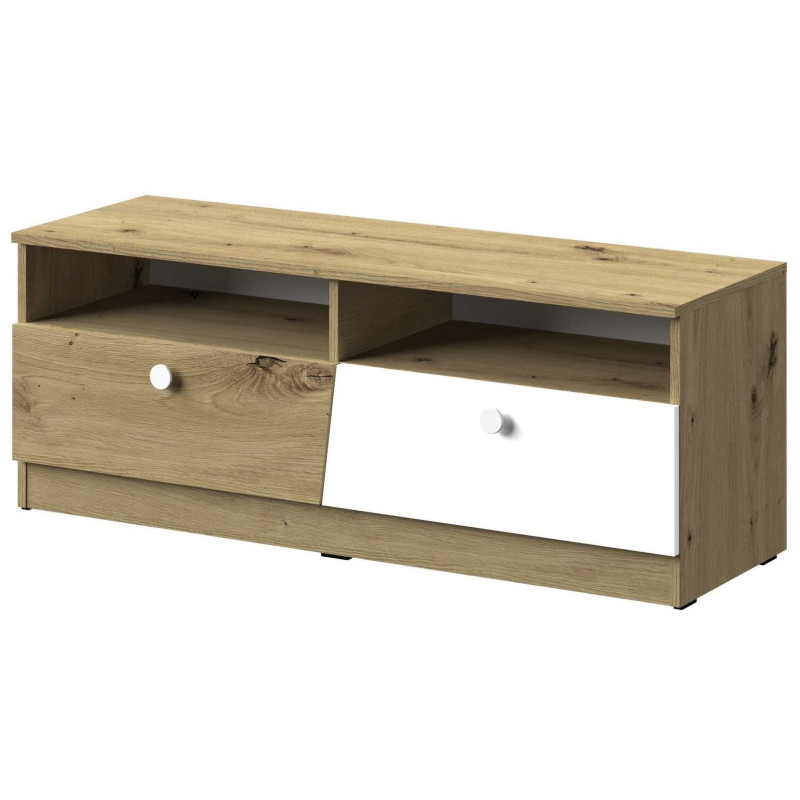 Szafka RTV z kolekcji Nero Meble Domel dąb artisan + biały