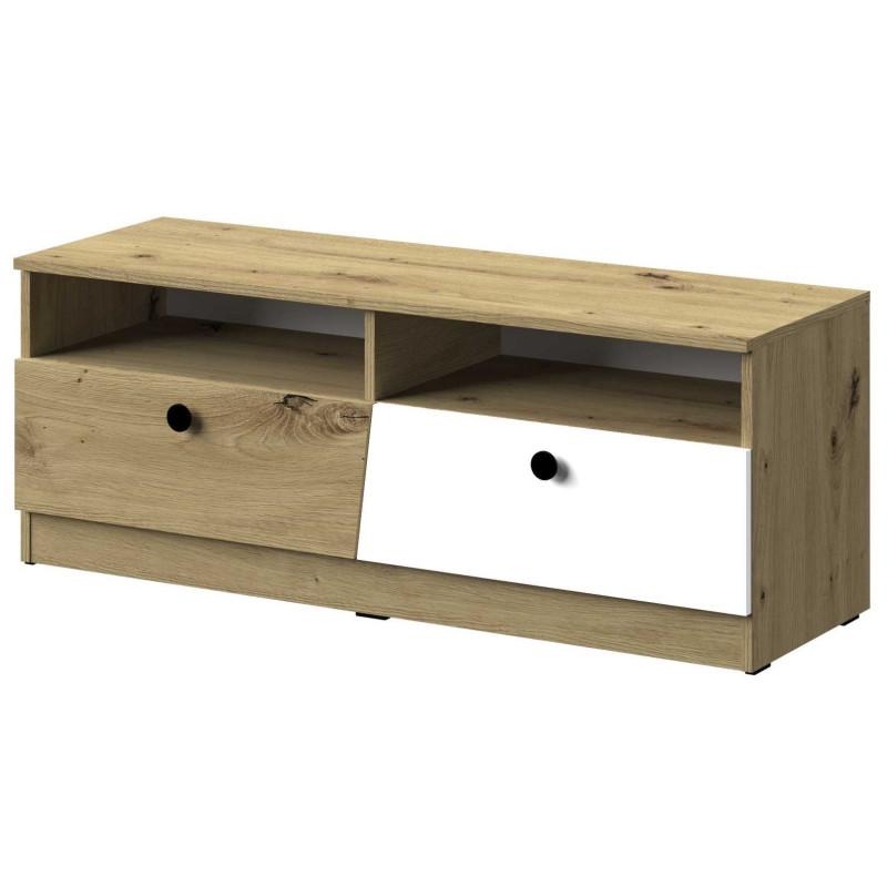 Szafka RTV z kolekcji Nero Meble Domel dąb artisan + czarny