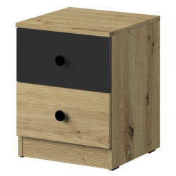 Szafka nocna z kolekcji Nero Meble Domel dąb artisan + czarny