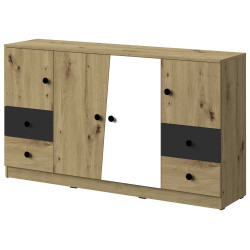 Komoda 160 z kolekcji Nero Meble Domel dąb artisan + czarny