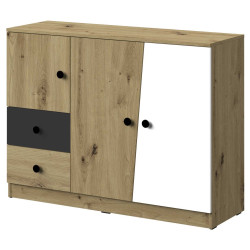 Komoda 120 z kolekcji Nero Meble Domel dąb artisan + czarny