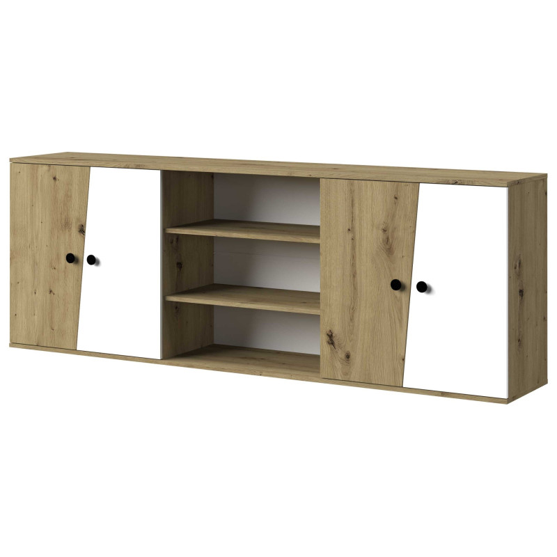 Nadstawka półkotapczanu z kolekcji Nero Meble Domel dąb artisan