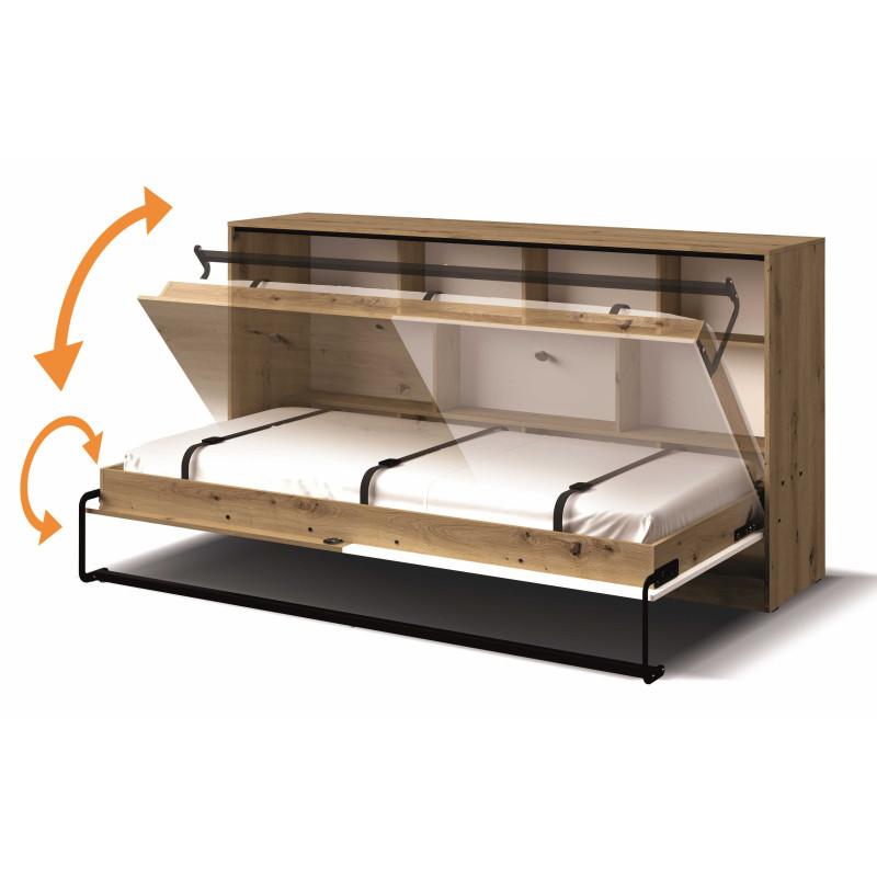 Półkotapczan poziomy z kolekcji Nero Meble Domel dąb artisan +