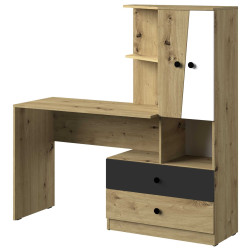 Biurko-regał z kolekcji Nero Meble Domel dąb artisan + czarny