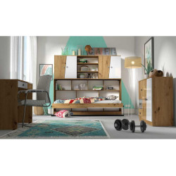 Półka z kolekcji Nero Meble Domel dąb artisan + biały