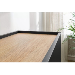 Komoda Desin 220cm Meble Bogart czarny mat/dąb nagano Komoda Desin 220cm Meble Bogart czarny mat/dąb nagano